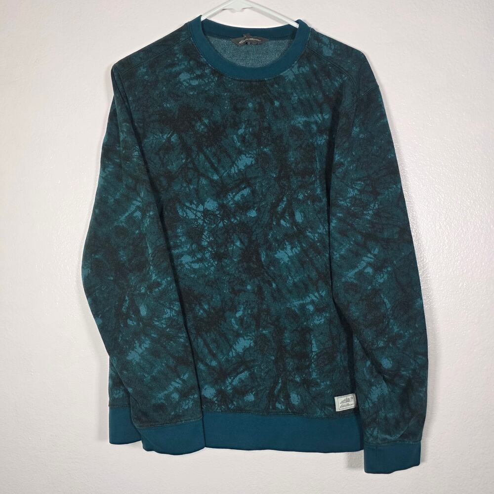 Eddie Bauer Tie Dye Crewneck Sweatshirt Blue Men's M Cotton Blend